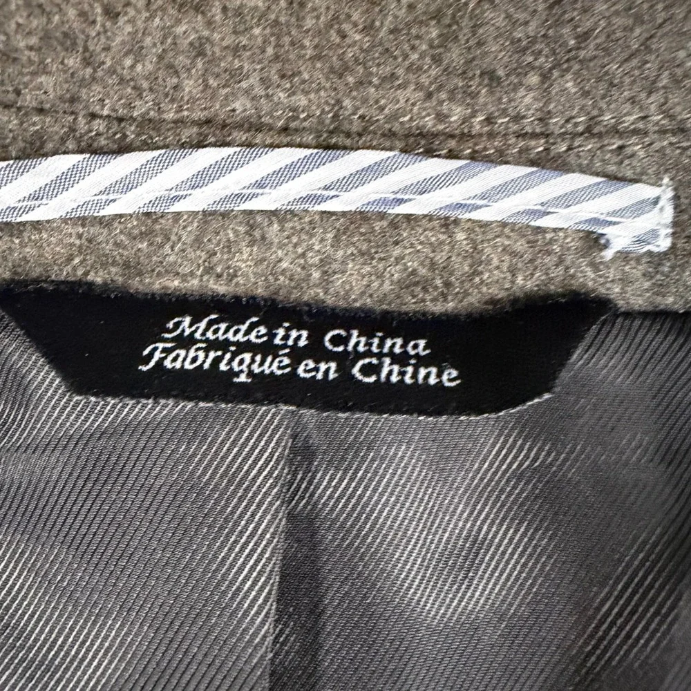 Saks Fifth Avenue Mens Gray 100% Wool Slim Fit Two Button Blazer Sport Coat 46R